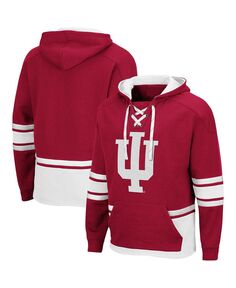 Мужская толстовка с капюшоном crimson indiana hoosiers lace up 3.0 pullover Colosseum