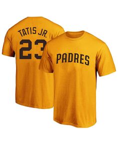 Мужская футболка fernando tatis jr. золотистого цвета san diego padres big &amp; tall с именем и номером Profile, мульти