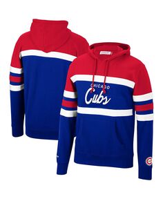 Мужская королевская красная толстовка с капюшоном chicago cubs head coach pullover Mitchell &amp; Ness, мульти