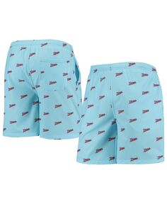 Мужские голубые шорты для плавания minnesota twins cooperstown collection с мини-логотипом FOCO, светло-синий