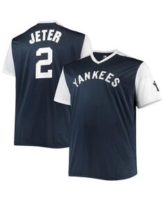 Футболка Profile Men&apos;s Derek Jeter Navy, White New York Yankees Cooperstown Collection Player, мультиколор