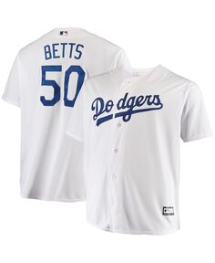 Мужская футболка mookie betts white los angeles dodgers big and tall replica player Profile, белый