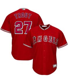 Мужская футболка mike trout red los angeles angels big and tall replica player джерси Profile, красный