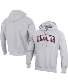 Мужская серая толстовка с капюшоном texas southern tigers tall arch pullover Champion, серый