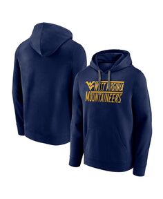 Мужская фирменная темно-синяя толстовка с капюшоном west virginia mountaineers favorite longshot pullover Fanatics, синий