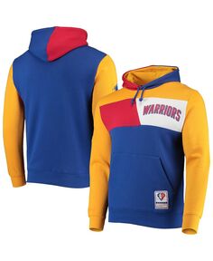 Мужская толстовка с капюшоном с цветными блоками royal san francisco warriors hardwood classics 75th anniversary Mitchell &amp; Ness