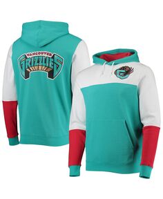 Мужская бирюзовая худи vancouver grizzlies hardwood classics fusion 2.0 с цветными блоками Mitchell &amp; Ness, бирюзовый