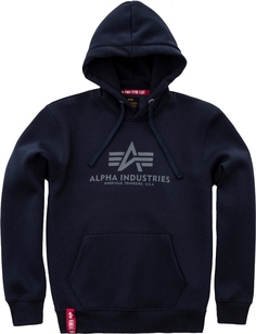 Толстовка Alpha Industries Basic мужская, темно-синяя