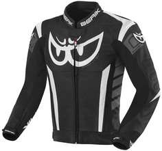 Мотоциклетная кожаная куртка Berik Zacura с регулируемой талией, черный/белый/серый
