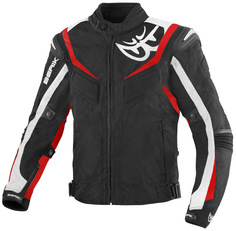 Мотоциклетная текстильная куртка Berik Endurance водонепроницаемая, черный/красный/белый