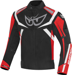 Мотоциклетная текстильная куртка Berik The Eye водонепроницаемая, черный/красный