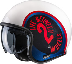 Шлем HJC V30 Harvey реактивный, белый/красный/синий