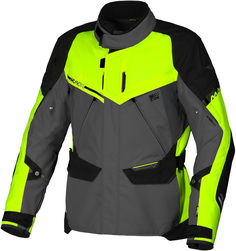 Куртка Macna Mundial водонепроницаемая мотоциклетная текстильная, серый/желтый