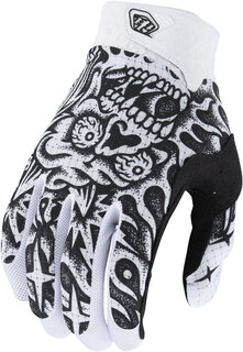Перчатки Troy Lee Designs Air Skull Demon для мотокросса, белый/черный