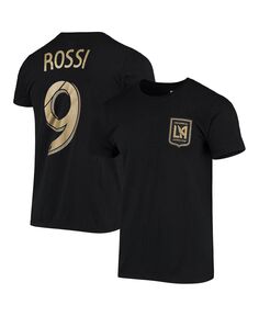 Мужская фирменная черная футболка diego rossi lafc authentic stack Fanatics, черный