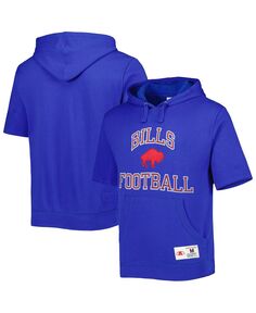 Мужская выстиранная толстовка с коротким рукавом royal buffalo bills с капюшоном Mitchell &amp; Ness