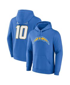 Мужская толстовка с капюшоном justin herbert powder blue los angeles chargers big and tall fleece name number pullover hoodie Profile, синий