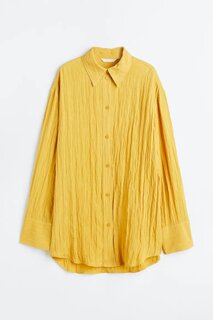 Рубашка H&amp;M in crinkled chiffon, жёлтый H&M