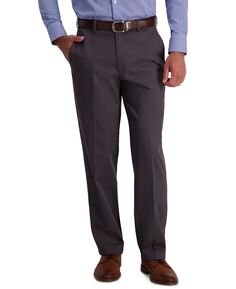 Мужские брюки премиум-класса цвета хаки классического кроя без железа Haggar, темно-серый