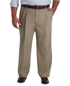 Мужские классические плиссированные брюки big &amp; tall iron free premium цвета хаки классического кроя Haggar, мульти