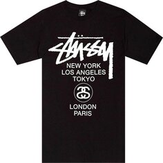 Футболка Stussy World Tour Tee &apos;Black&apos;, черный