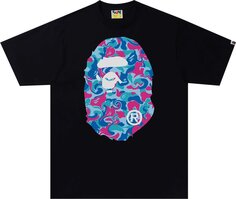 Футболка BAPE Marble Camo Big Ape Head Tee &apos;Black&apos;, черный