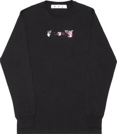 Лонгслив Off-White Acrylic Arrow Long-Sleeve Tee &apos;Black/Fuchsia&apos;, черный