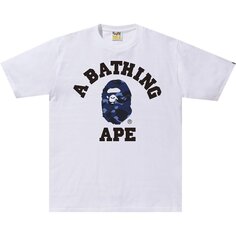 Футболка BAPE Color Camo College Tee &apos;White/Navy&apos;, белый