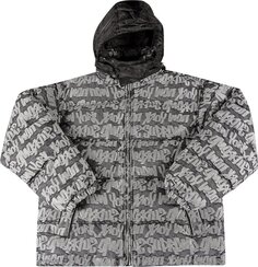 Пуховик Supreme Fat Tip Jacquard Denim Puffer Jacket &apos;Black&apos;, черный