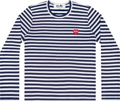 Футболка Comme des Garçons PLAY Striped Long-Sleeve T-Shirt &apos;Navy/White&apos;, синий