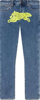 Джинсы Icecream Neon Lime Jean &apos;Medium Blue Wash&apos;, синий