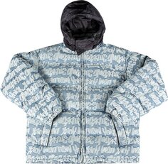 Пуховик Supreme Fat Tip Jacquard Denim Puffer Jacket &apos;Blue&apos;, синий