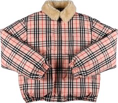 Пуховик Supreme x Burberry Shearling Collar Down Puffer Jacket &apos;Pink&apos;, розовый