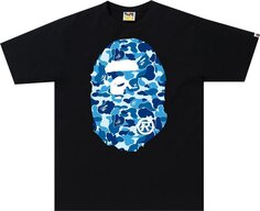 Футболка BAPE ABC Camo Big Ape Head Tee &apos;Black/Blue&apos;, черный