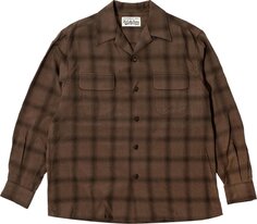 Рубашка Wacko Maria Ombray Check Open Collar Shirt &apos;Brown&apos;, коричневый