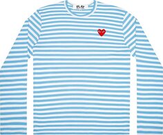 Рубашка Comme des Garçons PLAY Pastelle Striped Long-Sleeve Shirt &apos;Blue&apos;, синий