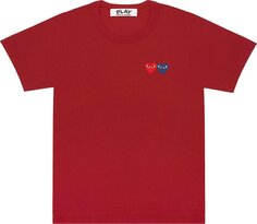 Футболка Comme des Garçons PLAY Double Hearts T-Shirt &apos;Burgundy&apos;, красный