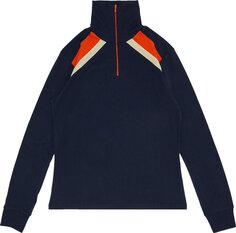 Топ Wales Bonner Jazz Half Zip Top &apos;Navy&apos;, синий