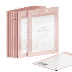 Beautifly Collagen Beauty Mask разглаживающая коллагеновая тканевая маска, 8 шт/1 упаковка