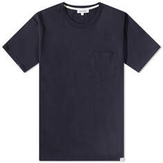 Футболка Norse Projects Johannes Standard Pocket, темно-синий