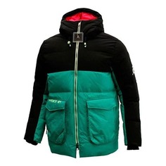 Парка Nike Air Jordan Casual Sports hooded Stay Warm Down Jacket, чёрный/зелёный