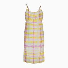 Платье Calvin Klein Girls Plaid Ruched Bodice Slip, мультиколор