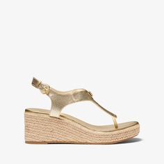 Босоножки Michael Michael Kors Laney Metallic Lizard-Embossed Leather Wedge, золотой