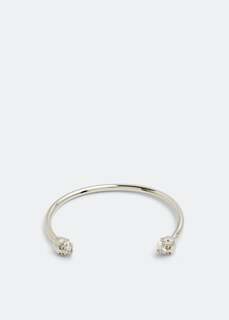 Браслет ALEXANDER MCQUEEN Thin twin skull bracelet, серебряный