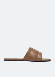 Сандалии ATP ATELIER Forio quilted slide sandals, коричневый