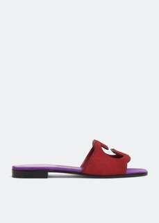Сандалии GUCCI Interlocking G cut-out slide sandals, красный
