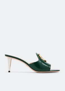Сандалии GUCCI Blondie slide sandals, зеленый
