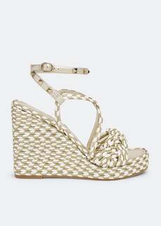 Сандалии VALENTINO GARAVANI Rockstud Torchon wedge sandals, золотой