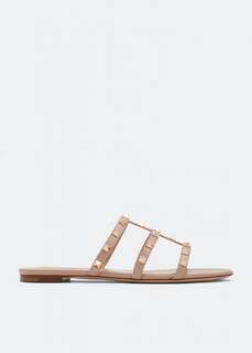 Сандалии VALENTINO GARAVANI Rockstud flat sandals, розовый