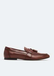 Лоферы TOD&apos;S Leather tassel loafers, коричневый Tod’S